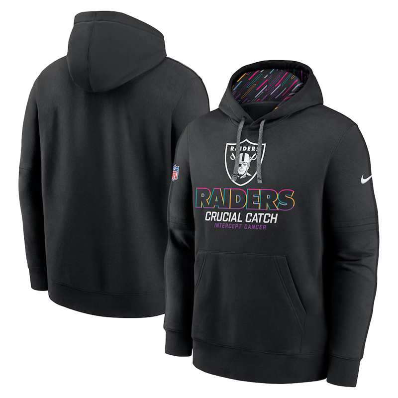 Men's Las Vegas Raiders Black 2024 Crucial Catch Club Pullover Hoodie